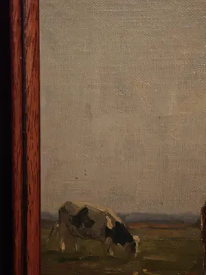 Bernard van Beek - Olieverf op paneel, Koeien Melken kopen? Bied vanaf 295!