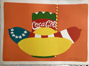 Jan Cremer - Jan Cremer: kleurenlitho, Hot Dog USA (1969), gesigneerd kaufen? Bieten Sie von 500!