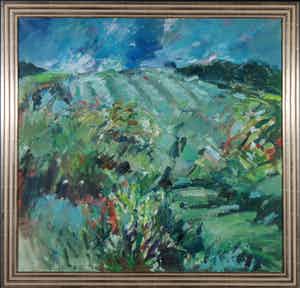 Toon de Haas - Olieverf op doek, Landschap - Ingelijst (Groot) verkocht voor € 150!