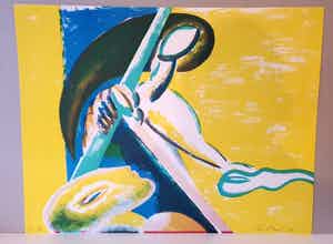 Jorg Reme - zonder titel - zeefdruk - gesigneerd - 200 ex - 1989 verkocht voor € 35!