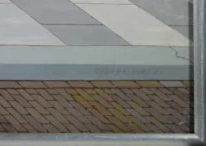 Kees Balvers - Acryl op doek, Toilet met rolschaatser- Ingelijst kaufen? Bieten Sie von 80!
