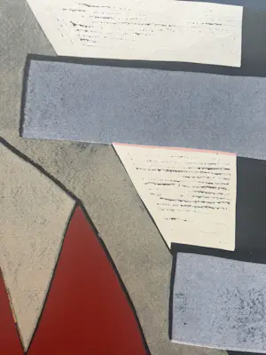 Dick Meeldijk - handgesigneerde houtsnede | 'Compositie met balken' | 1973 kopen? Bied vanaf 1!