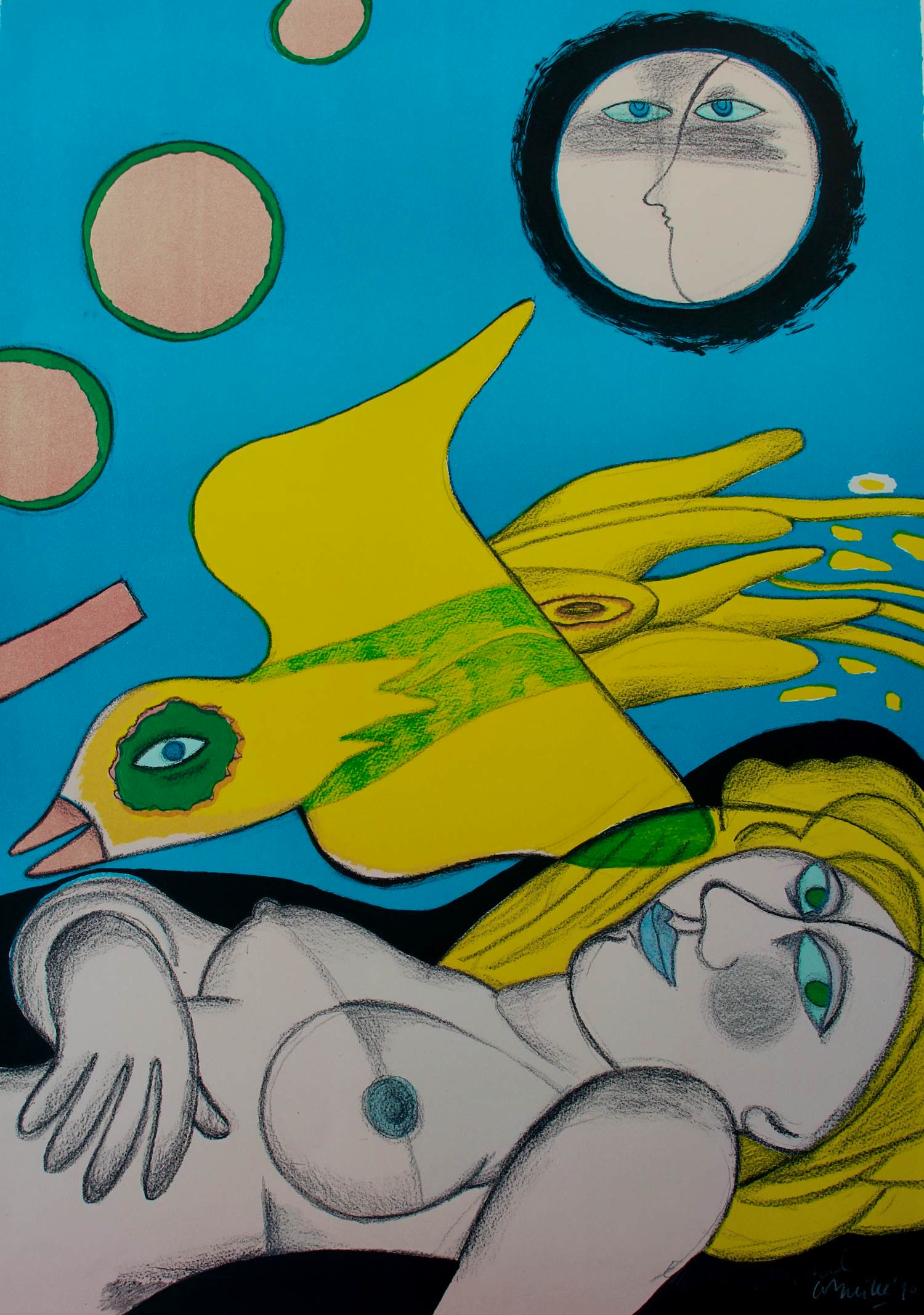 Corneille - Litho: Le ciel blue - 1990 verkocht voor € 350!