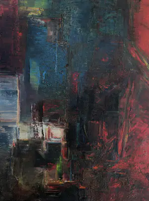 Silvin Bronkart - Seltenes abstraktes Ölgemälde auf Leinwand aus dem Jahr 1961 „Connivence“ kopen? Bied vanaf 1900!