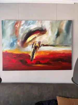 AcheterGena - “Balance” groot abstract/figuratief werk? Enchérissez de 350!