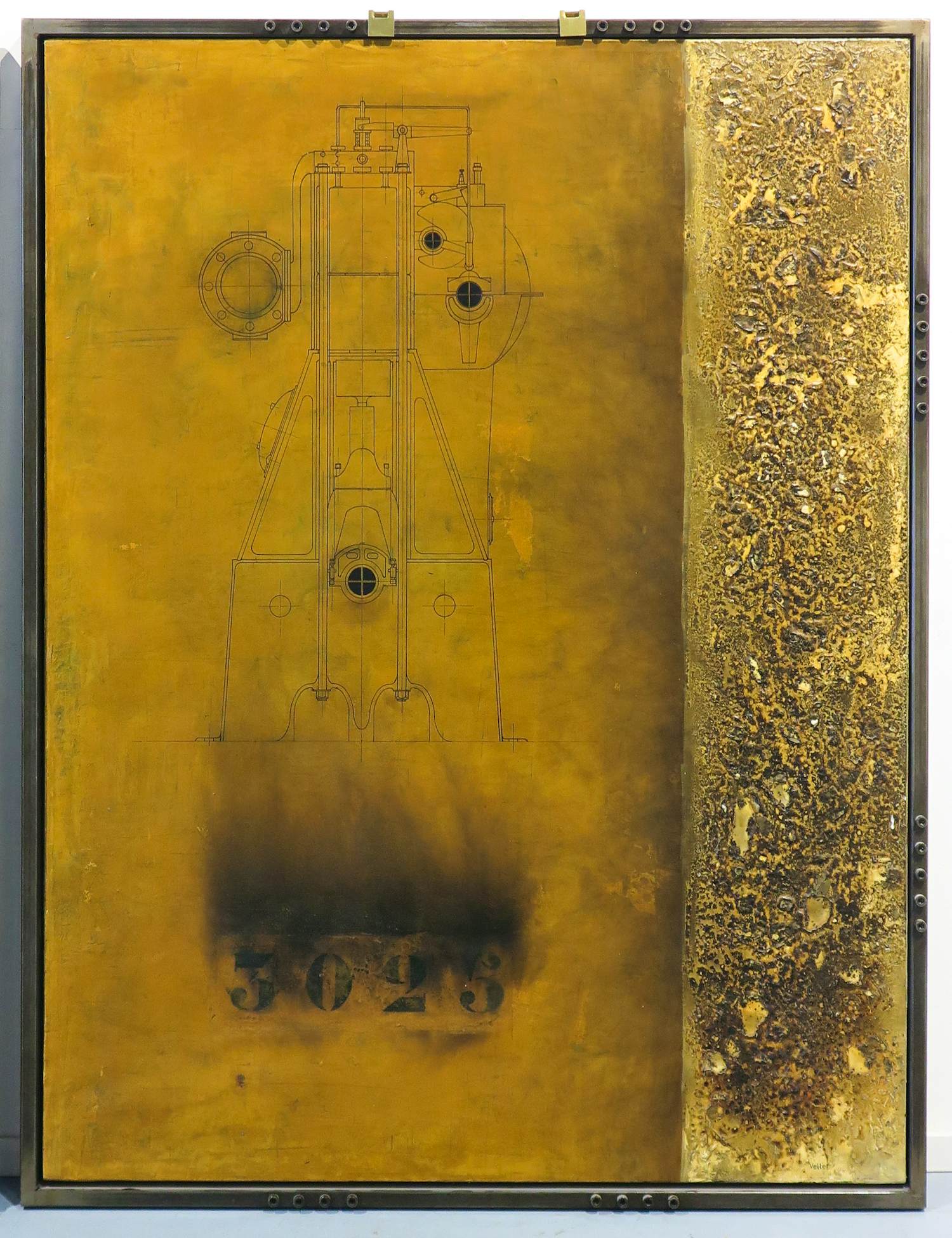 Yves Velter - Gemengde techniek, Zonder titel - Ingelijst (Groot) verkocht voor € 400!