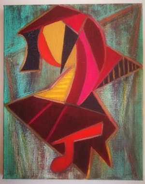 Niet of onleesbaar gesigneerd - Kleurrijk abstract. Geometrische figuren. kopen? Bied vanaf 1!