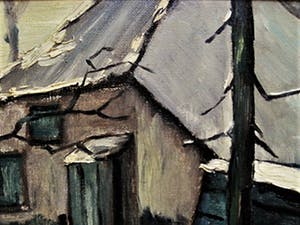 Niet of onleesbaar gesigneerd - Robuust impressionistisch olieverf "Winters boslandschap" gesigneerd kopen? Bied vanaf 1!