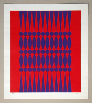 Dordevic Miodrag - Kinetische compositie - 1967 - Originele zeefdruk - Handgesigneerd kunstenaarsexemplaar kopen? Bied vanaf 100!
