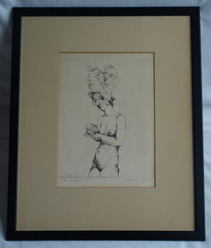 Theo Daamen - (1939-2021) : Ingelijste ets , Zonder titel – 1970 – oplage 12 kopen? Bied vanaf 50!