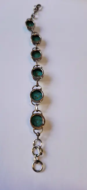 Nieuw  Sterling zilveren armband gezet met Turkoois. kopen? Bied vanaf 75!