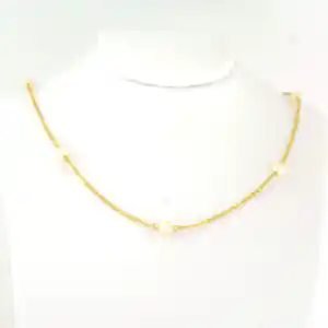 Carl Bucherer - 18k geelgouden collier met parel - 40 cm kopen? Bied vanaf 310!
