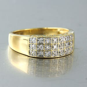 18K Goud - geelgouden ring met 0.10 ct single cut geslepen diamanten kopen? Bied vanaf 200!