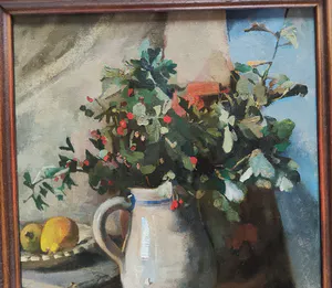 Henri Frederic Boot - Bloemen in aardewerk kan en een schaal met fruit kopen? Bied vanaf 300!