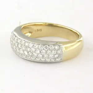 14k bicolour gouden ring met briljant geslepen diamant tot. 1.00ct – F/G - VS/SI kopen? Bied vanaf 1000!