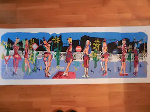 Espen Hagen - Gr Zeefdruk (50x135 cm) GOING TO WORK Hand gesigneerd kopen? Bied vanaf 50!