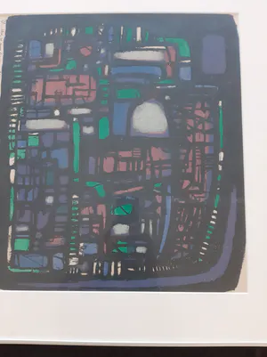 Wim Motz - Geometrisch abstracte compositie, litho kopen? Bied vanaf 55!