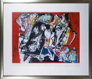 Jacques Doucet - Zeefdruk, Abstracte compositie - Ingelijst (Groot) vendu pour 122€ !