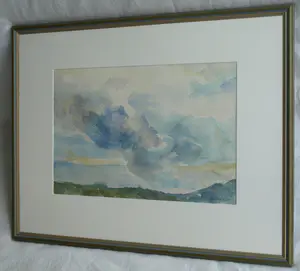 Niet of onleesbaar gesigneerd - Ingelijste aquarel , Wolkenlucht - 1978 kopen? Bied vanaf 1!