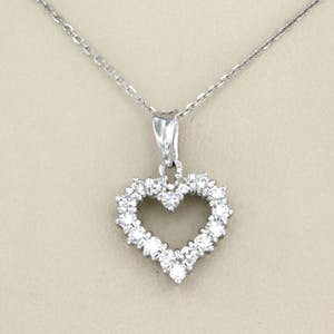 18K Goud - witgouden collier met een hanger bezet met briljant geslepen diamant 0.30 ct. kopen? Bied vanaf 340!