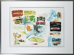 Frank Gude - Litho, Alfa Romeo - Ingelijst kopen? Bied vanaf 1!