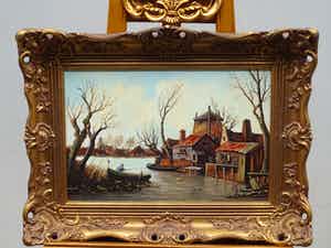 Jo Brocken - Visser aan het water. verkocht voor € 150!