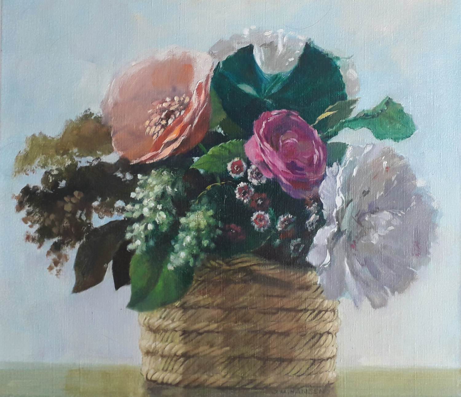 Hans Hansen - Stilleven mandje met bloemen kopen? Bied vanaf 75!