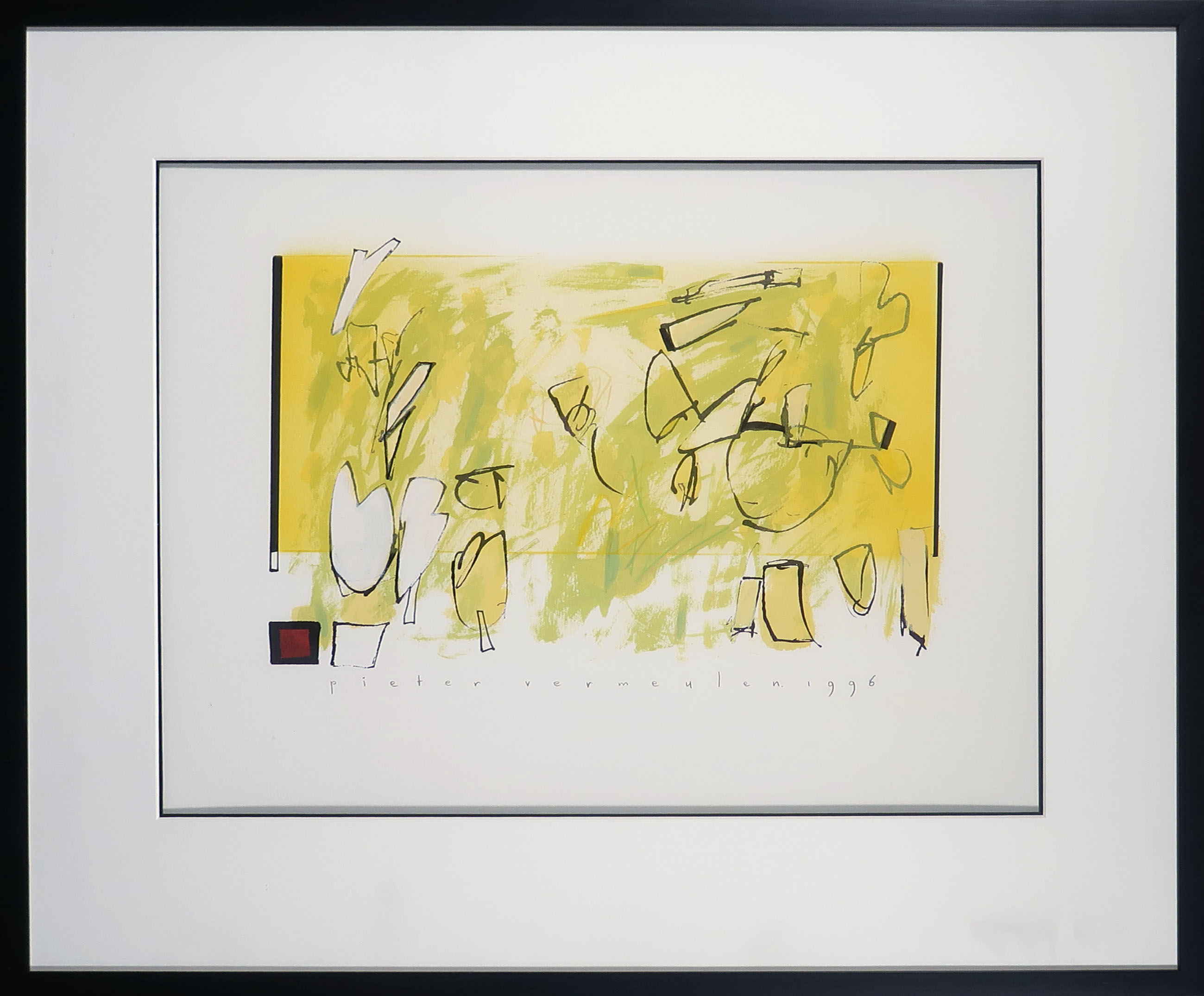 Pieter Vermeulen - Gemengde techniek op papier, Zonder titel - Ingelijst kopen? Bied vanaf 1!