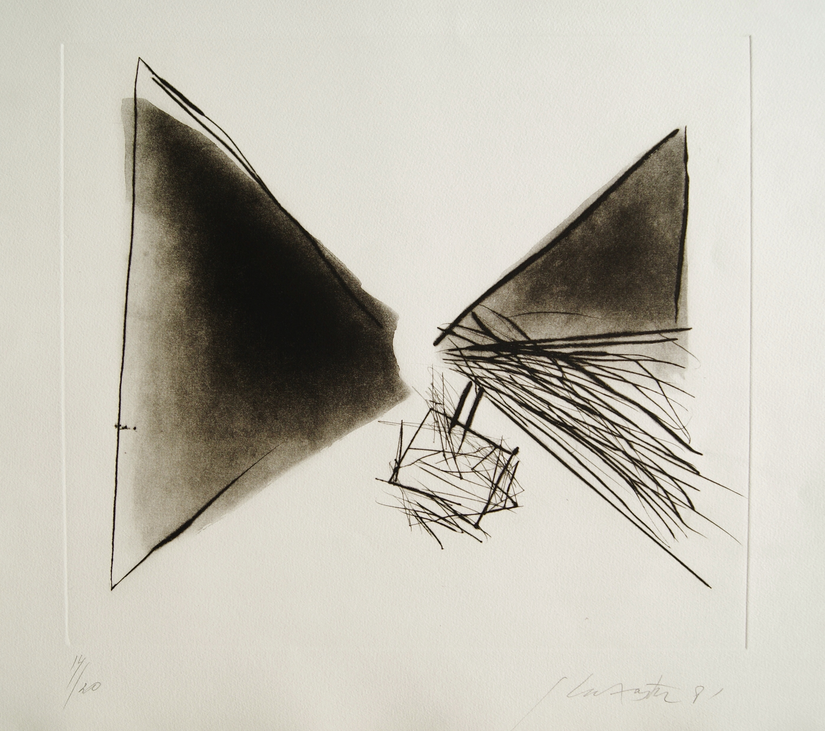 Ger Lataster - abstracte ets - 1981 - oplage 20 ex. verkocht voor € 85!