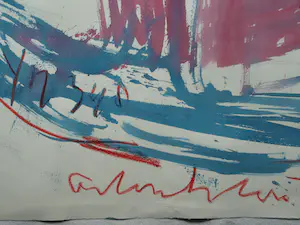 Anton Heyboer - Acryl en pastel , Schip IJmuiden , YM348 – 79 x 107 cm. kopen? Bied vanaf 125!