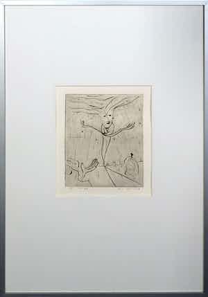 Henk Visch - Ets, De weg... nr. 1 - Ingelijst verkocht voor € 40!