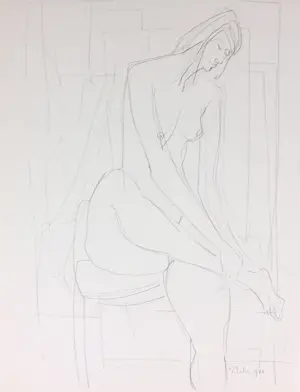 Janus Nuiten - Verschillende technieken, Lot van 40 schetsen van figuren kopen? Bied vanaf 100!