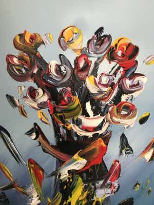 Gena - Fantasie bloemen verkocht voor € 70!