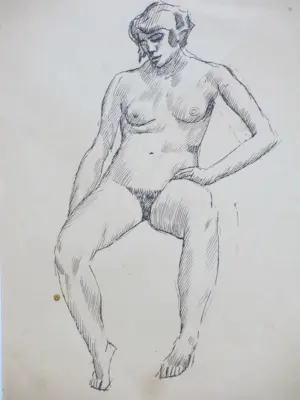 Herman Bieling - Twee impressionistische naakten - Tekeningen kopen? Bied vanaf 48!