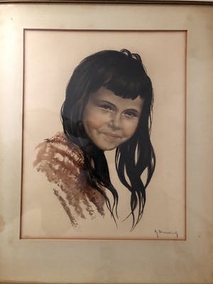 Roger Hebbelinck - Portret van een meisje - Lithografie kopen? Bied vanaf 40!