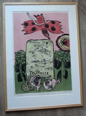 Corneille - Ingelijste litho: Printemps.. (in keurige lijst) - 1970 kopen? Bied vanaf 375!