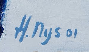 Hendrik Nijs - Schilderij 'Poolhond' (2001) - Zeer groot kopen? Bied vanaf 185!