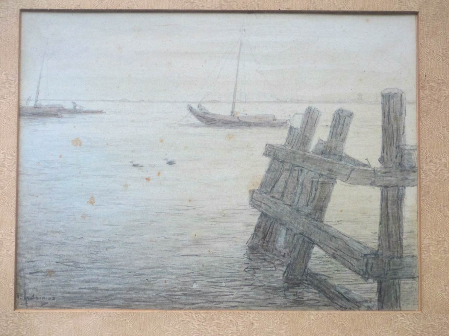 Paul Arntzenius - Hoogaarzen bij Veere - Tekening kopen? Bied vanaf 200!