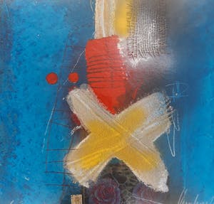 Theo Koster - Indiaprent X op blauw kopen? Bied vanaf 20!