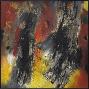 Frans Nicolai - Gemengde techniek op doek, Abstracte compositie - Ingelijst (Groot) kopen? Bied vanaf 1!