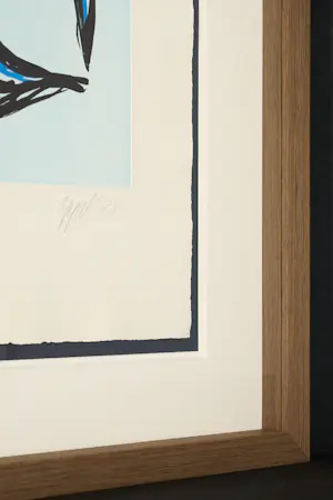Karel Appel - Blue Raven - Grote Expressieve Aquatint Ets - heel fraai ingelijst kopen? Bied vanaf 1890!