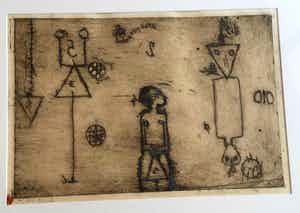 Anton Heyboer - c3400-8, voorstelling met figuren verkocht voor € 250!