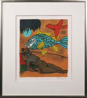 Corneille - Zeefdruk, Mémoire de Cuba - Ingelijst verkocht voor € 180!