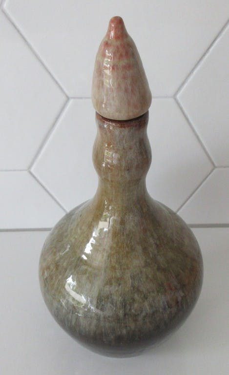 Niet of onleesbaar gesigneerd - Studio keramische terracotta kruik met mooi stroomglazuur kopen? Bied vanaf 1!