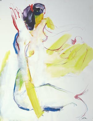 Franscz Witte - Gemengde techniek op papier, Figuur kopen? Bied vanaf 1!