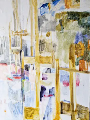 Niet of onleesbaar gesigneerd - GROOT geometrisch abstract olieverf gesigneerd ENGEL 1985 kopen? Bied vanaf 1!