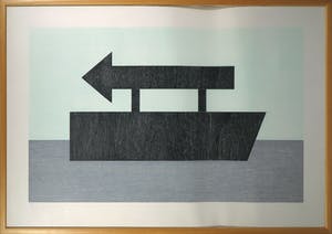 Sigurdur Gudmundsson - Houtsnede, Sea - Ingelijst (Zeer groot en zwaar) kopen? Bied vanaf 100!