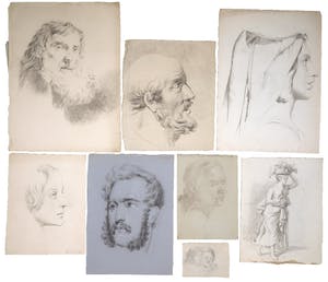 Niet of onleesbaar gesigneerd - Lot met Diverse Academische Tekeningen kopen? Bied vanaf 1!