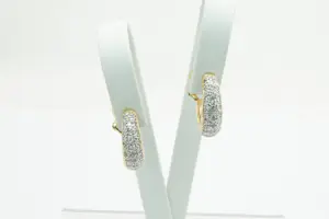 1122- Chique paar 14 krt geel goud & diamanten oorclips (ca.0.60ct) kopen? Bied vanaf 350!