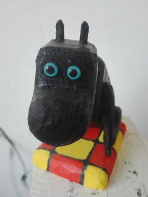 Peter Bastiaanssen - Kleine zittende pup op geblokt kleedje kopen? Bied vanaf 73!